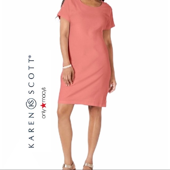 Karen Scott Sport Short Sleeve Cotton Dress NWT - Picture 2 of 5